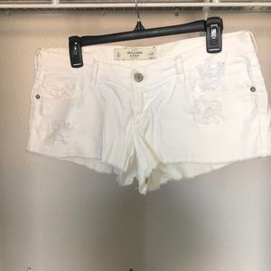 Abercrombie and Fitch white jean shorts